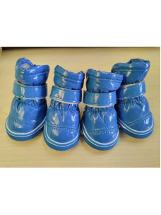 Ботинки L зимние для собак синие 55х44мм