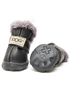 Ботинки L зимние мех DOG черные 55х45мм