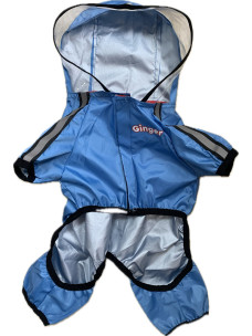 Дождевик Ginger для собак из плащевки светоотражающий синий 3XL Д-50 ОГ-78 ОШ-48см