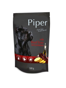 Вологий корм ПАУЧ для собак Dolina Noteci Piper Dog з яловичою печінкою та картоплею, 500 г.