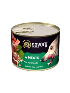 Вологий корм Savory Dog Gourmand 4 Meats м'ясне асорті для дорослих собак, 200 г