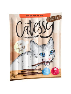 Лакомство Catessy Sticks Bar-B-Q with Salmon палочки барбекю с лососем для кошек, 10 шт.