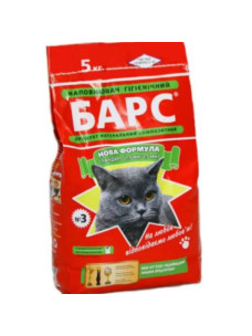 Бентонитовый наполнитель для кошачьего туалета Барс №3 с ароматом лаванды, (1.2 – 2.5 мм), 5 кг
