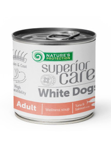 Суп з лососем та тунцем Nature's Protection Superior Care White Dogs All Breeds Adult Salmon and Tuna Wellness Soup (KIKNPSC63360) для собак усіх порід з білим забарвленням шерсті, 140 мл