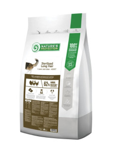 Сухий беззерновий корм Nature's Protection Sterilized Long-hair Adult (NPS45780) з м’ясом птиці для стерілізованих довгошерстих дорослих котів, 7кг