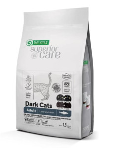 Сухий беззерновий корм Nature's Protection Superior Care Dark Cats Grain Free with Herring Adult all breeds (NPSС47632) з оселедцем для дорослих котів усіх порід із темним забарвленням шерсті, 1.5 кг