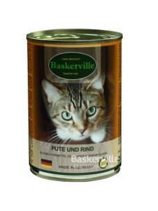 Влажный корм для кошек Baskerville Индейка и Говядина, 400 г