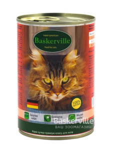 Влажный корм для кошек Baskerville Мясо курицы с сердечками, 400 г