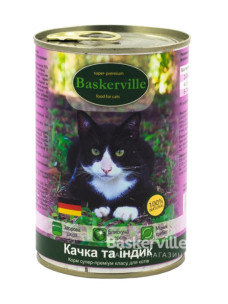 Влажный корм для кошек Baskerville Утка и Индейка, 400 г