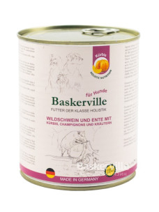 Влажный корм для собак Baskerville Holistic Кабан и утка с тыквой и зеленью, 800 г.