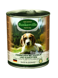 Вологий корм для собак Baskerville Кролик з вермішеллю та морквою, 800 г