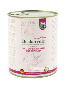 Влажный корм для собак Baskerville Holistic Sensitive Оленина с черникой и спирулиной, 800 г