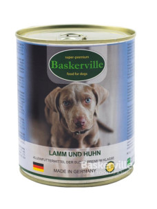 Влажный корм для собак Baskerville Ягненок и Петух, 800 г