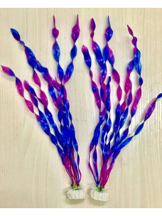 Аква Растение декор для аквариума 30см розово/синее
