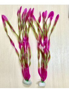 Аква Растение декор для аквариума 35см розово/зеленое