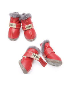 Ботинки M зимние мех DOG красный 50х40мм