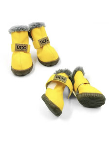 Ботинки XS зимние мех DOG желтый Д-40мм Ш-30мм В-75мм