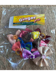 Украшение бантик цветной комплект на силиконовой резинке №10