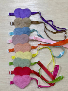 Ошейник нейлон 10мм/34см Сердечко мех желтый