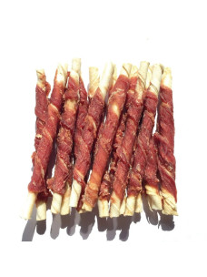 Лакомства для собак Lucky star Утиное вяленое мясо на кальцинированной палочке, 500 г, RM002.