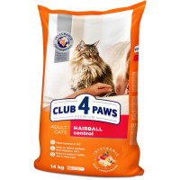 Club 4 Paws Adult Cats Hairball Control - сухой корм с эффектом выведения шерсти из пищеварительного тракта у кошек 14 кг (Клуб 4 Лапы)