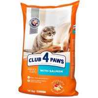 Club 4 Paws Adult Cats with Salmon - сухой корм с лососем для взрослых кошек 14 кг (Клуб 4 Лапы)