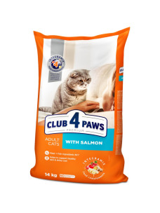 Club 4 Paws Adult Cats with Salmon - сухой корм с лососем для взрослых кошек 14 кг (Клуб 4 Лапы)