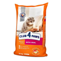 Club 4 Paws Adult Cats with Veal - сухой корм с телятиной для взрослых кошек 14 кг (Клуб 4 Лапы)