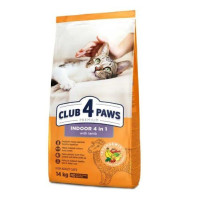 Club 4 Paws Adult Cats Indoor 4 in 1 with Lamb - сухой корм с ягненком для кошек без доступа на улицу 14 кг (Клуб 4 Лапы)
