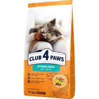 Club 4 Paws Adult Cats Sterilised with Salmon - сухой корм с лососем для стерилизованных кошек 14 кг (Клуб 4 Лапы)