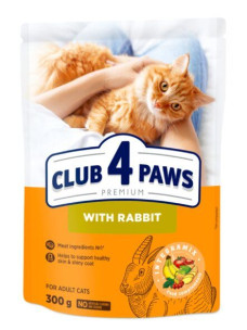 Club 4 Paws Adult Cats Rabbit – сухой корм с кроликом для взрослых кошек 300 г (Клуб 4 Лапы)