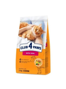 Club 4 Paws Adult Cats with Veal - сухой корм с телятиной для взрослых кошек 2 кг (Клуб 4 Лапы)