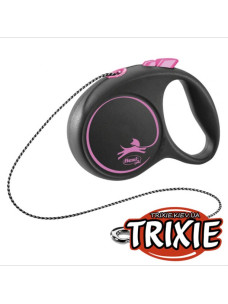 Поводок-рулетка Flexi Design розовая с тросом 3м, для собак до 8кг, ТХ-12246 (Trixie, Флекси)