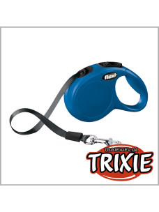 Поводок-рулетка синяя Flexi NEW Сlassic лента 3м, для собак до 12кг ТХ-11822 (Trixie, Флекси)