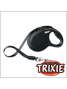 Поводок-рулетка черная Flexi NEW Сlassic лента 3м, для собак до 12кг TX-11821 (Trixie, Флекси)