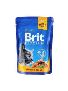 Вологий корм для котів усіх порід Brit Premium By Nature з лососем і фореллю, 100 г