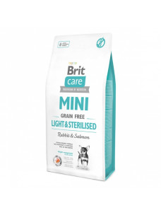Сухий корм Brit Care Mini Grain Free Light & Sterilised для дорослих собак мініатюрних порід із надмірною вагою або стерилізованих 7 кг