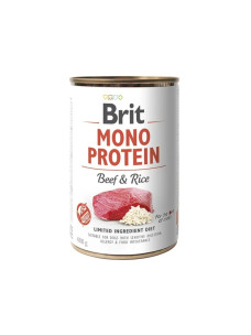 Консерва для собак Brit Mono Protein с говядиной и тёмным рисом, 400 г