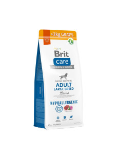 Корм сухий для собак Brit Care Dog Hypoallergenic Adult Large Breed з ягням та рисом для дорослих собак великих порід від 25 кг, 12+2 кг
