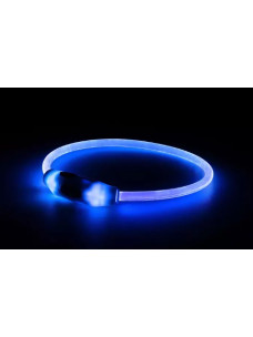 Світний нашийник для собак Happet з USB, розмір S, блакитний, 40 см