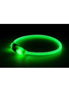 Светящийся ошейник для собак Happet с USB, размер M, зелёный, 50 см