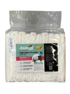 Подгузники для собак-сук AnimAll M, 24-40 см, 5-8 кг, 10 шт.