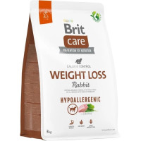 Сухой гипоаллергенный корм для собак с избыточным весом с кроликом Brit Care, 3 кг