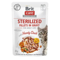 Вологий корм Brit Care Cat Fillets in Gravy для стерилізованих кішок, філе в соусі, з качкою, пакетик, 85 г