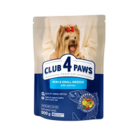 Корм для взрослых собак мелких пород с лососем Club 4 Paws 900 г