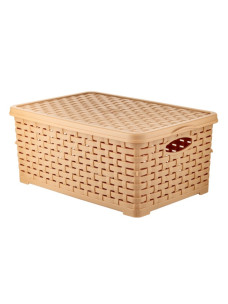 Кошик для зберігання Basket Rotang, з кришкою, бежевий, 7 л