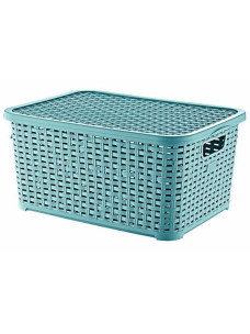 Кошик для зберігання Basket Rotang, з кришкою, бірюзовий, 7 л
