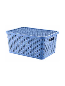 Кошик для зберігання Basket Rotang, з кришкою, блакитний, 7 л