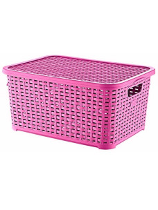 Кошик для зберігання Basket Rotang, з кришкою, рожевий, 7 л