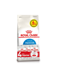 Сухий корм для дорослих кішок, що не залишають приміщення, Royal Canin Indoor 27 (Роял Канін Індор), 2 кг + 4 пауча